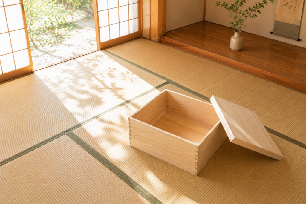 空になった桐の箱